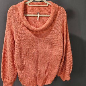 Free People Boat Neck Orange Sweater
